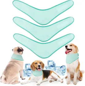3 Pack Dog Ice Bandana Cooling Pet Bandana Dog Neck Cooler Breathable Dog Collar Bandanas Heat Dissipation Triangle Scarfs Pet Cooling Collars for Dog Cat Calming Hot Weather Summer(Green)