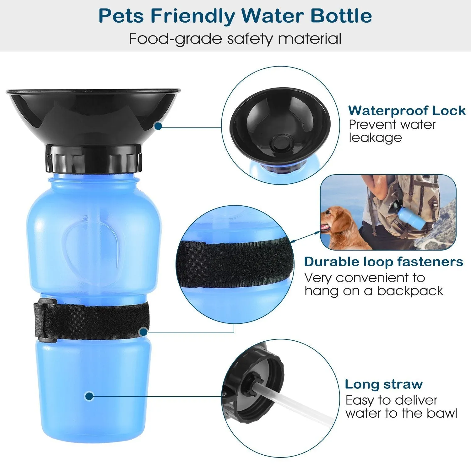 500ml Pet Water Bottle Portable Water Cup