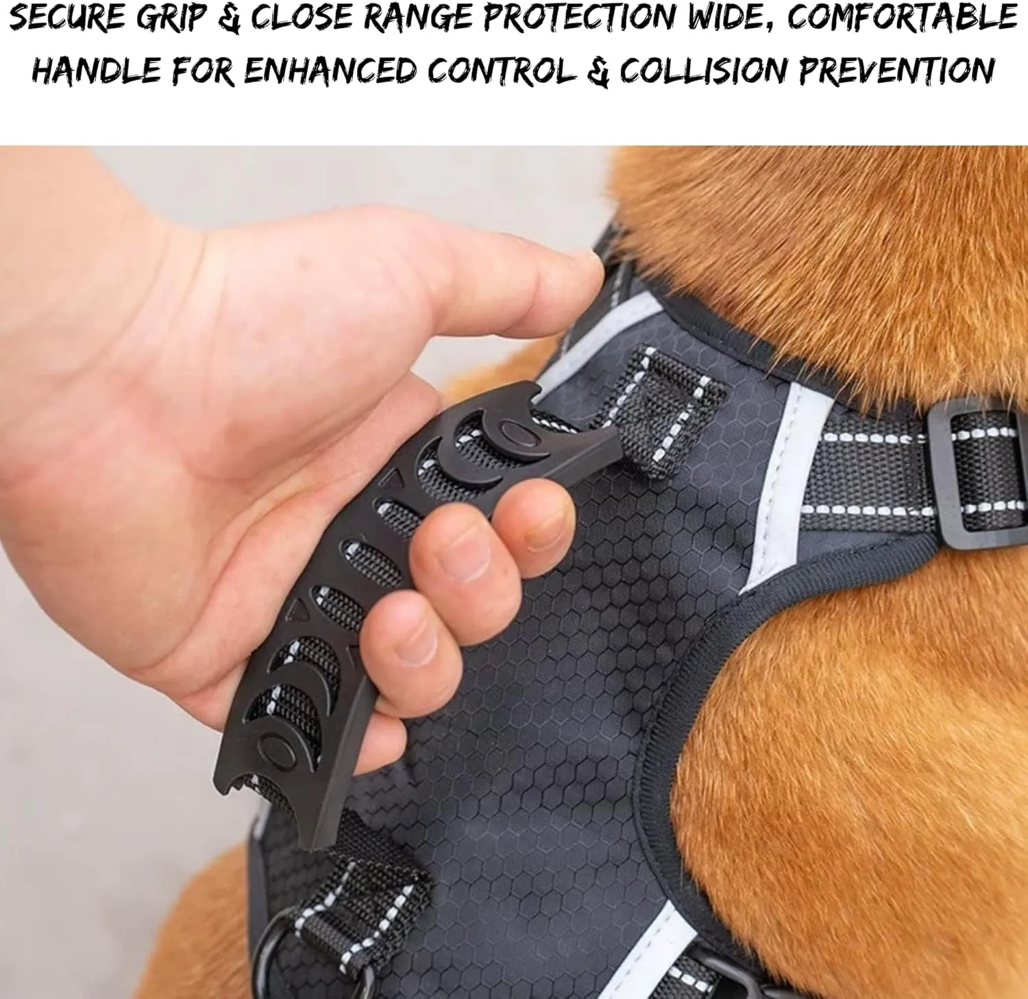 ALABAI Dog Harness, No Pull Adjustable Pet Harness with Soft Padded Handle, Reflective Control Harness for Medium Large Dogs, Comfortable, Durable, and Versatile for Easy Walking (Yellow, M)