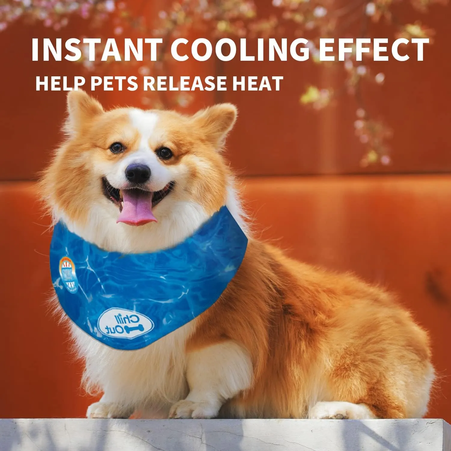 ALL FOR PAWS Chill Out Dog Ice Bandana, Instant Cooling Pet Bandana, Breathable Scarf Dog Cat Ice Collar for Summer Medium