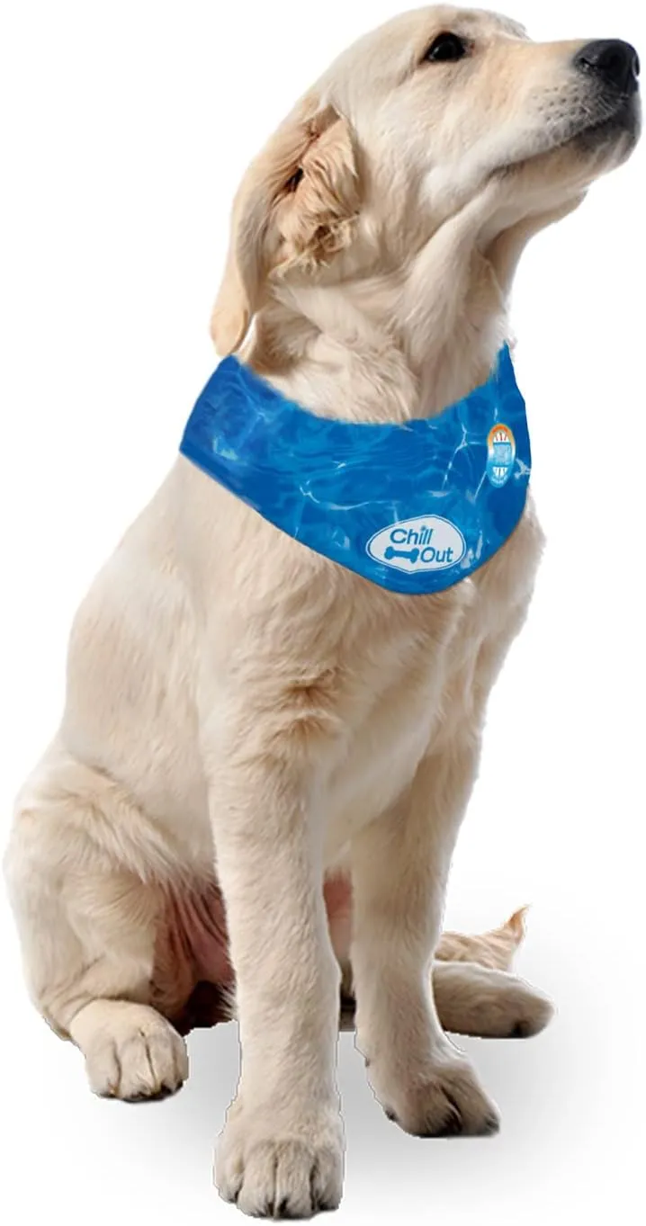 ALL FOR PAWS Chill Out Dog Ice Bandana, Instant Cooling Pet Bandana, Breathable Scarf Dog Cat Ice Collar for Summer Medium