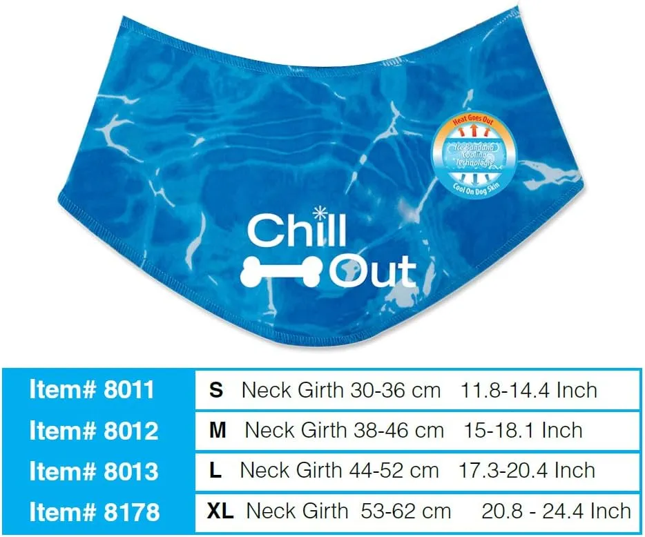 ALL FOR PAWS Chill Out Dog Ice Bandana, Instant Cooling Pet Bandana, Breathable Scarf Dog Cat Ice Collar for Summer Medium