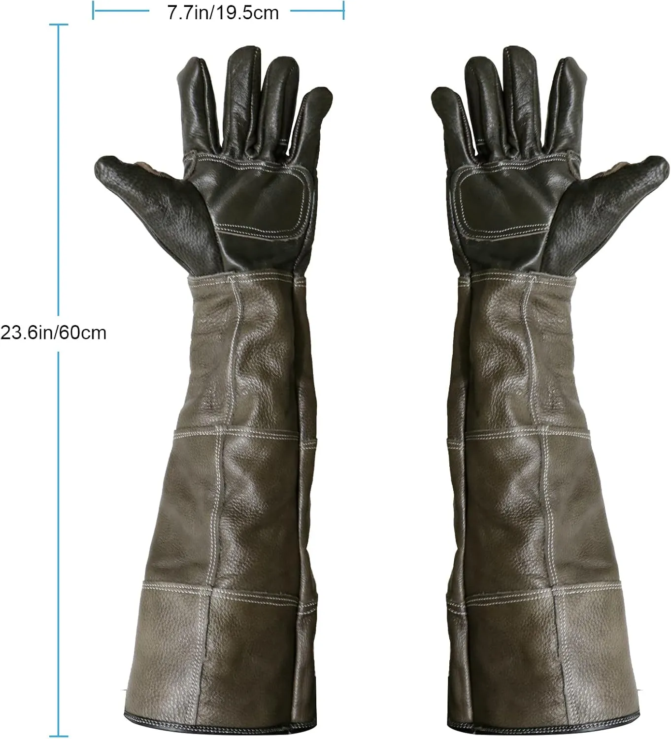 Animal Handling Gloves Bite Proof Reinforced Leather for Dog Training Cat Scratch Falcon Reptile Grabbing Snake