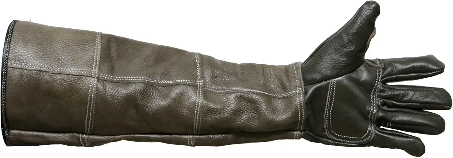 Animal Handling Gloves Bite Proof Reinforced Leather for Dog Training Cat Scratch Falcon Reptile Grabbing Snake