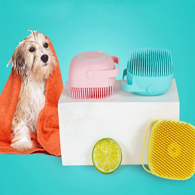 Bathroom Dog Bath Brush Massage Gloves Soft Safety Silicone Comb