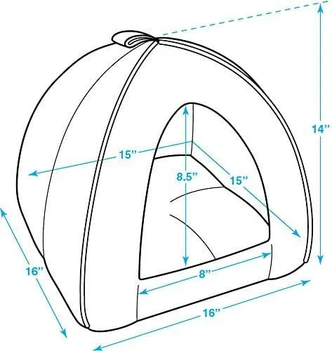 Best Pet Supplies Corduroy Tent Bed for Pets, Beige - Medium