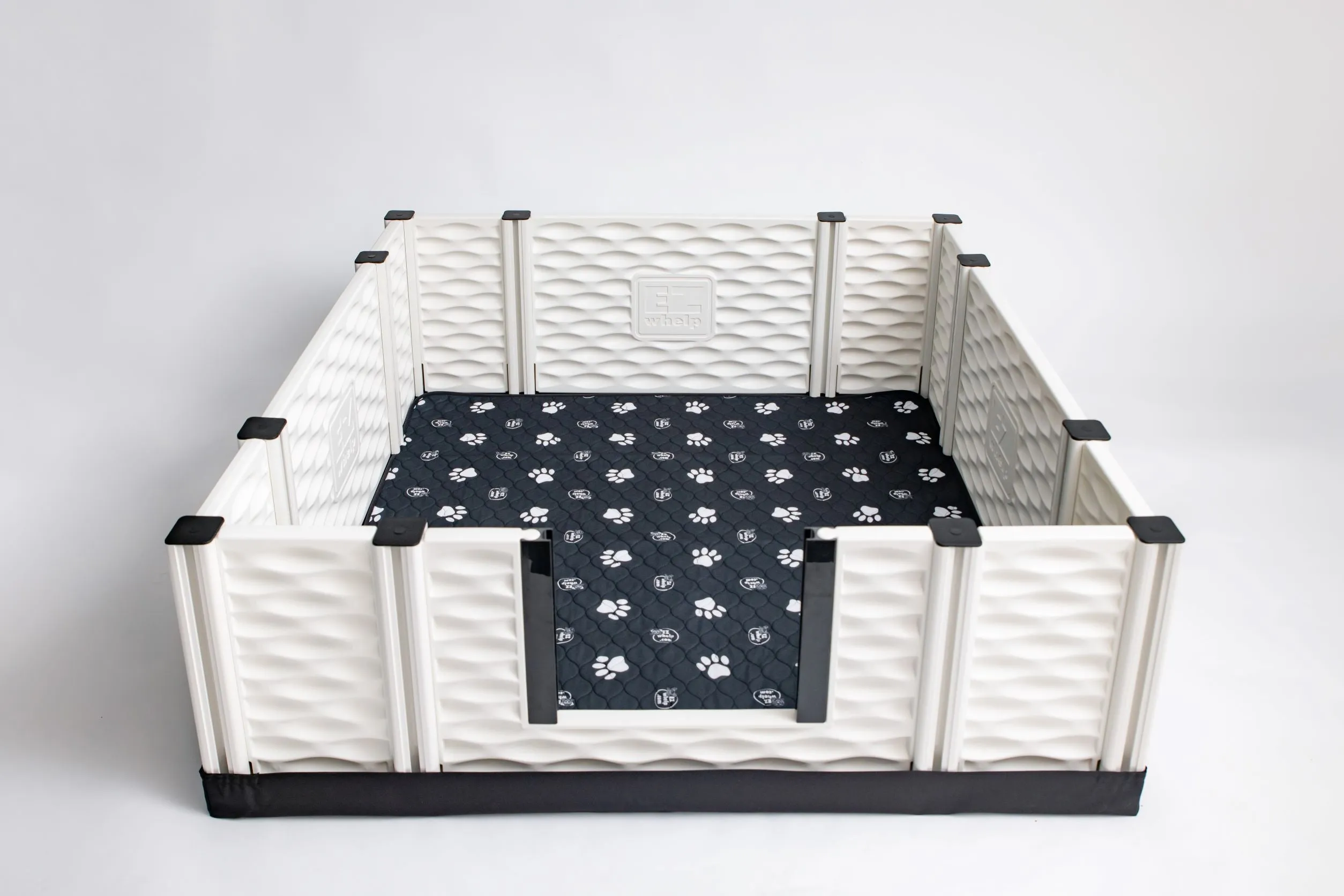 Black & White Slip Resistant Paw Print Pad/Mat, 2 Pack