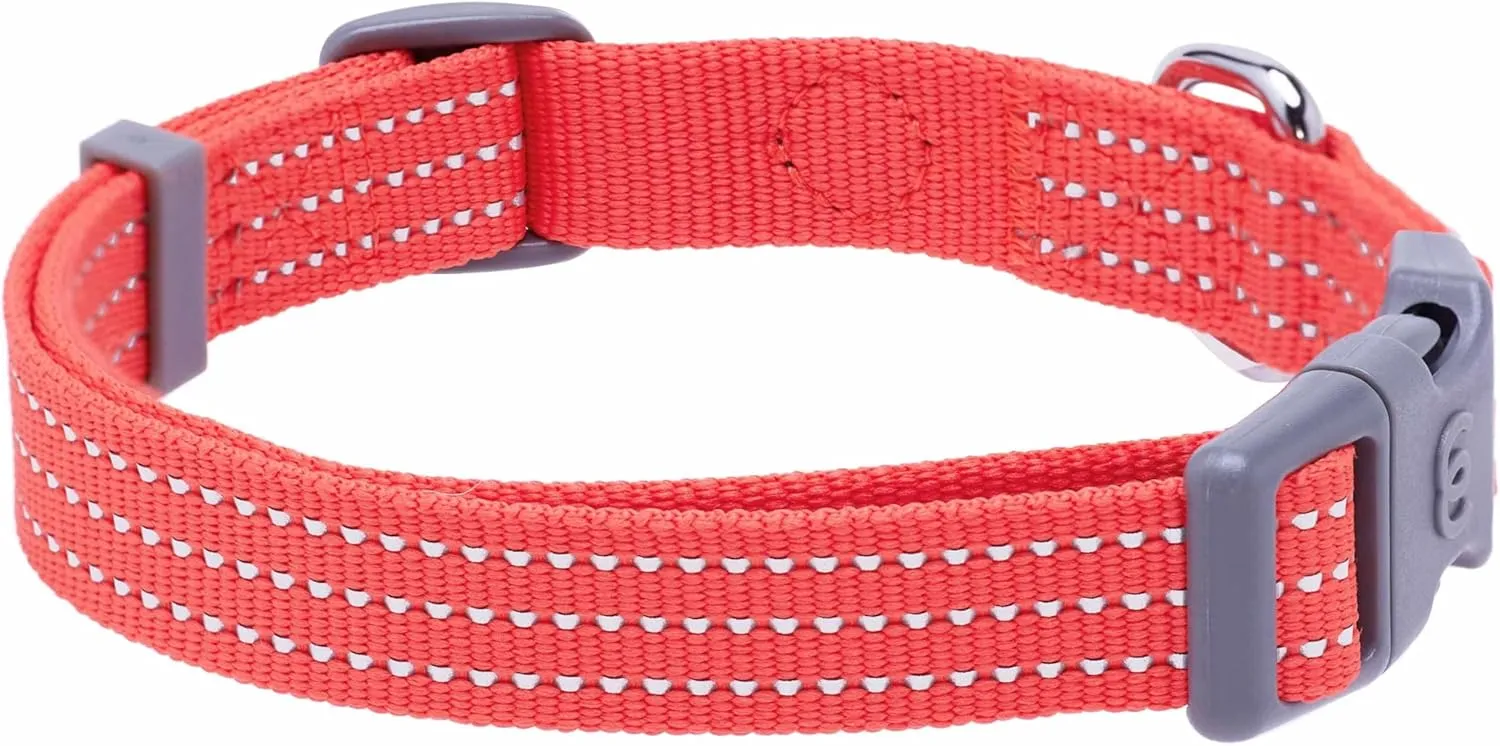 Blueberry Pet Essentials Dog Collar and Leash Harness Set - Reflective Fiery Red Large Dog Harness, 4 ft Leash, Adjustable Collar for Large Dogs, Puppy Harness and Leash Set Training