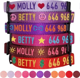 Blueberry Pet Essentials Personalized Dog Collars for Large Dogs | Adjustable & Personalized Dog Collar with Name Tag - Embroidered with Pet Name & Phone Number (Violet, Large)