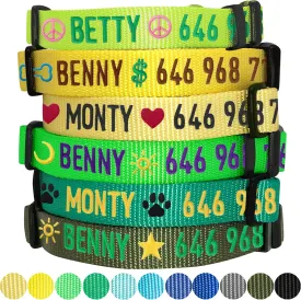 Blueberry Pet Essentials Personalized Dog Collars for Medium Dogs | Adjustable & Personalized Dog Collar with Name Tag - Embroidered with Pet Name & Phone Number (Military Green, Medium)