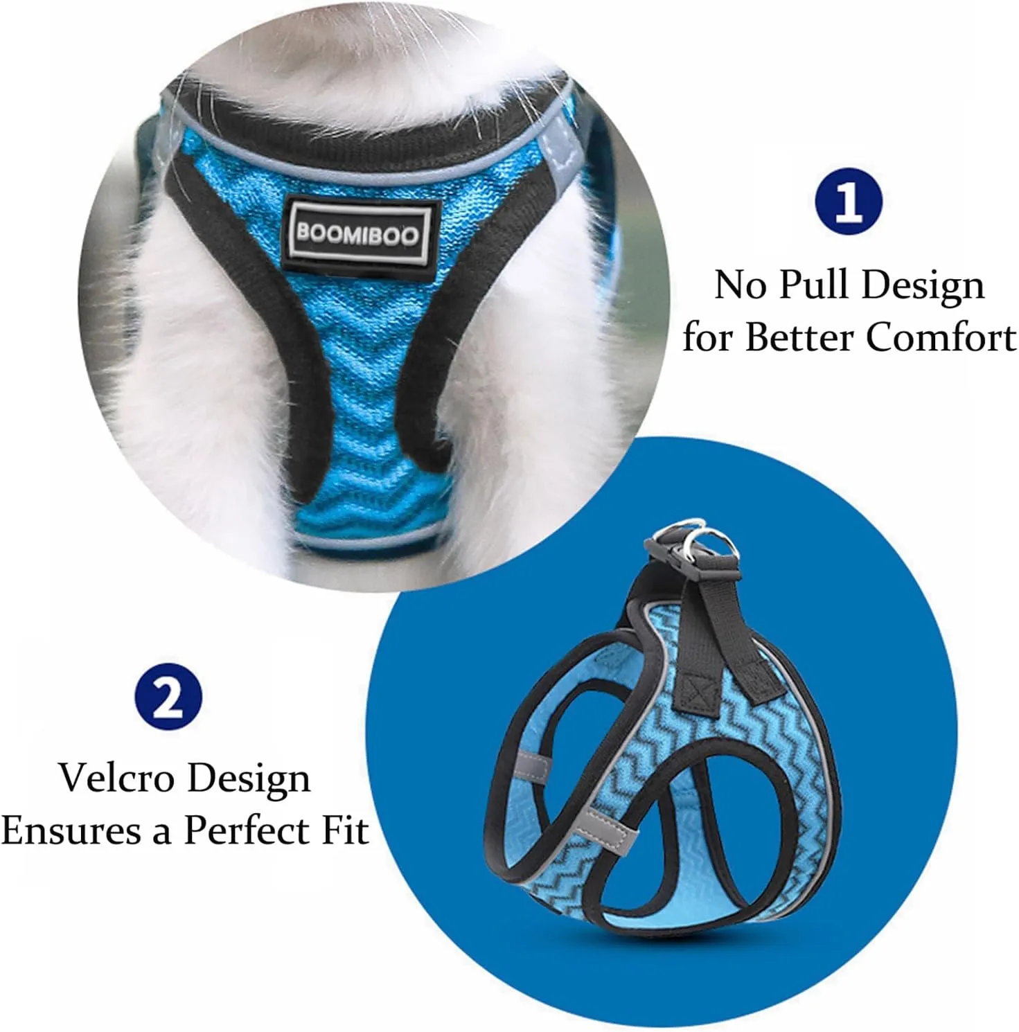 BOOMIBOO Dog Harness with Leash Set, No Pull Adjustable Reflective Step-in Puppy Pet Vest Harnesses for Small Medium Large Dogs and Cats,Pink M