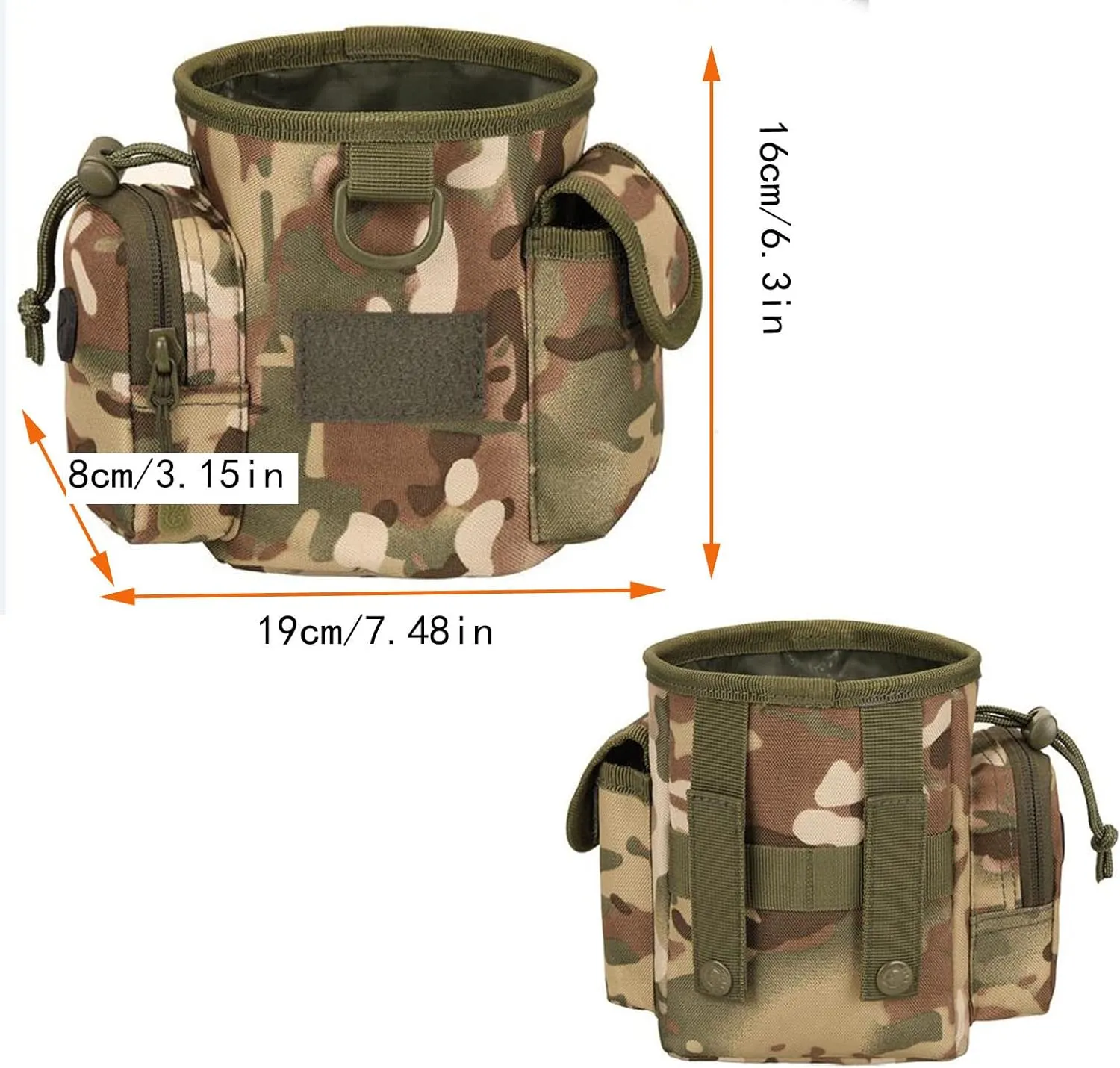 Compact Drawstring Tactical Dump Pouch Bag Dog Treat Training Pouch for Range Shooting, Hunting Airsoft Also As Training Bag for Doggie Puppy Treat Snack Pet Toys