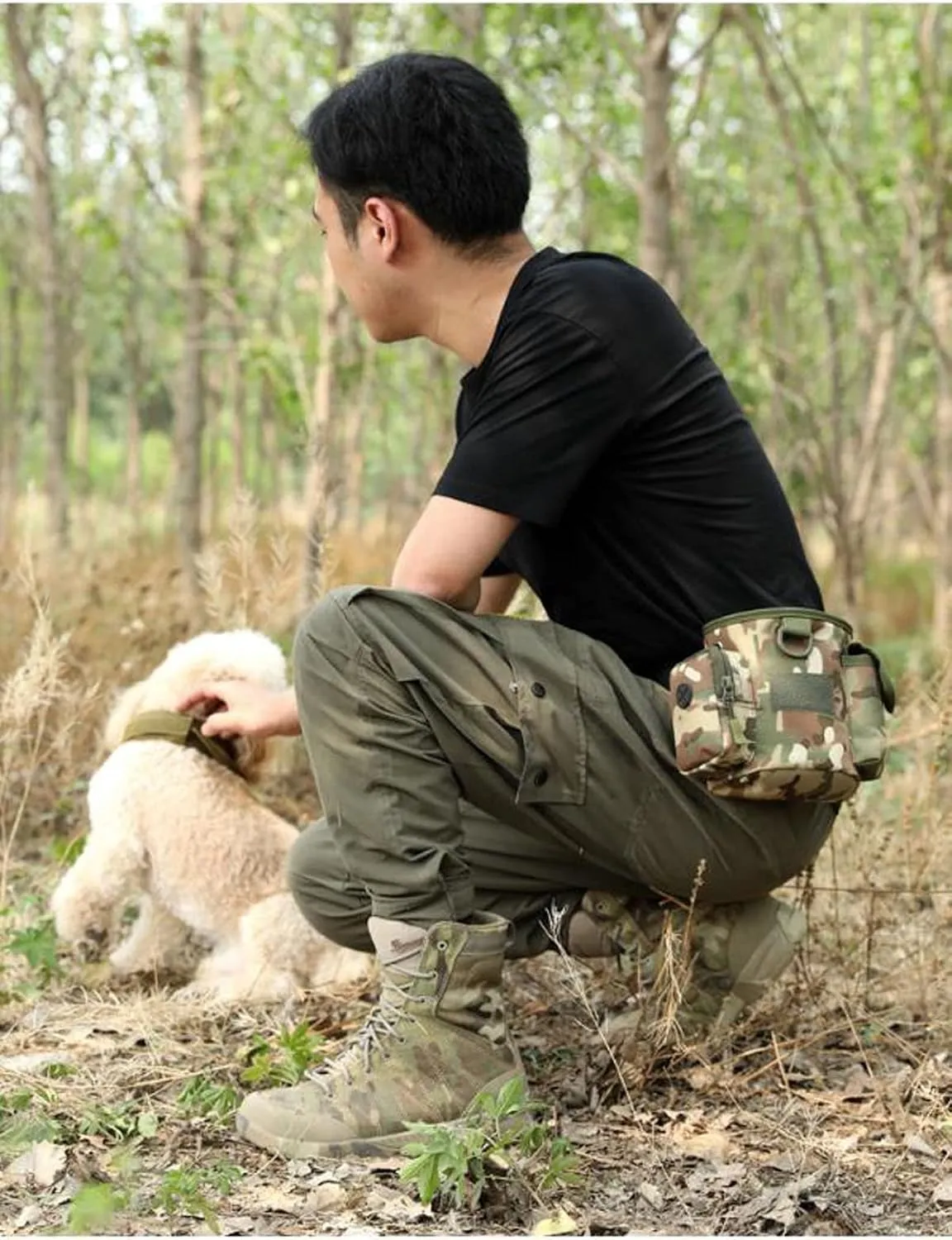 Compact Drawstring Tactical Dump Pouch Bag Dog Treat Training Pouch for Range Shooting, Hunting Airsoft Also As Training Bag for Doggie Puppy Treat Snack Pet Toys