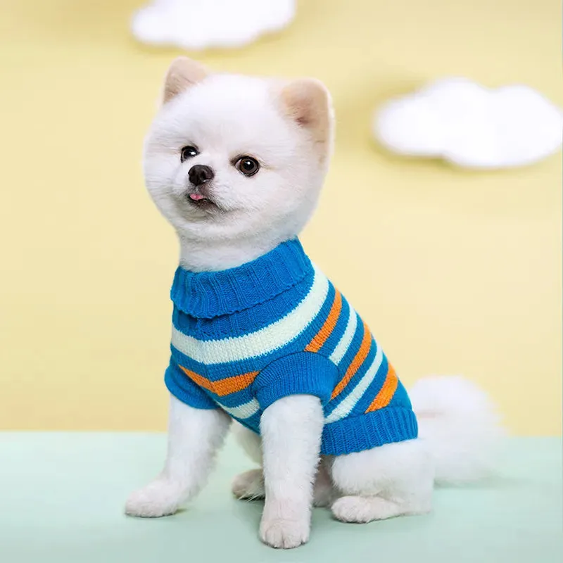 Cozy Autumn/Winter Knitted Sweater for Small Dogs and Cats - Ideal for Chihuahuas, Schnauzers, and Pets Seeking Soft and Warm Turtleneck Comfort