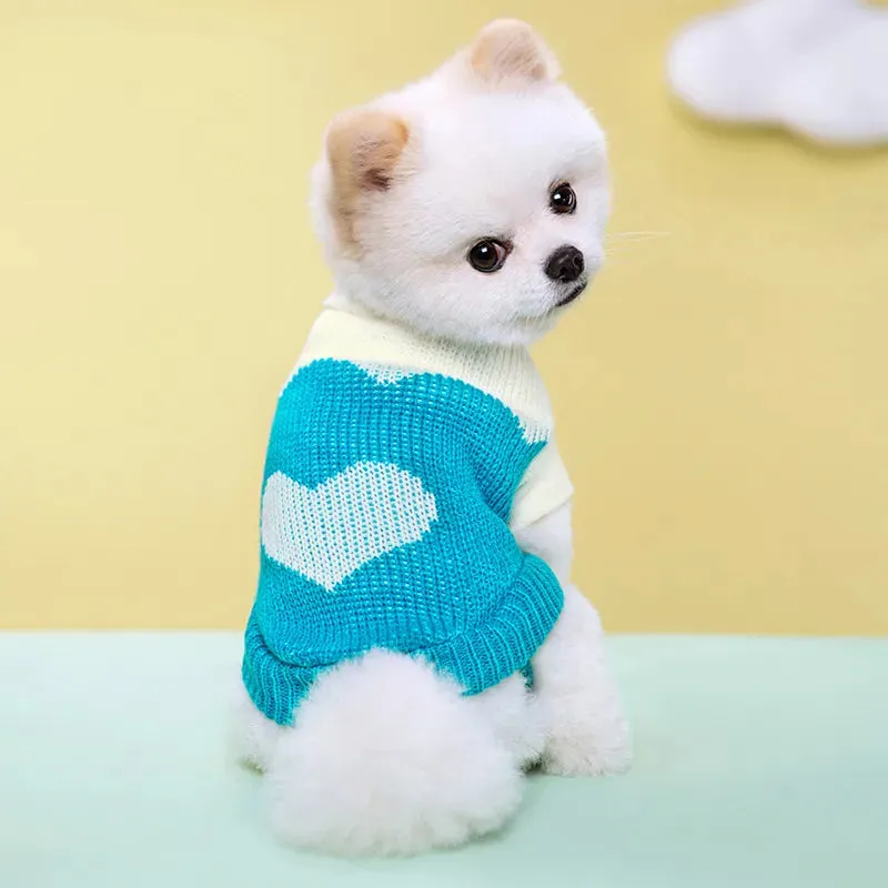 Cozy Autumn/Winter Knitted Sweater for Small Dogs and Cats - Ideal for Chihuahuas, Schnauzers, and Pets Seeking Soft and Warm Turtleneck Comfort