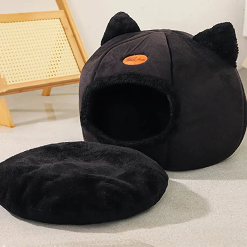 Deep Sleep Comfort Winter Cat Bed | Cozy Cave Nest for Small Dogs & Cats | Indoor Pet Tent House