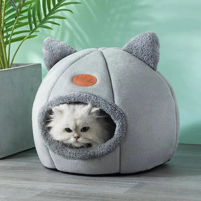 Deep Sleep Comfort Winter Cat Bed | Cozy Cave Nest for Small Dogs & Cats | Indoor Pet Tent House