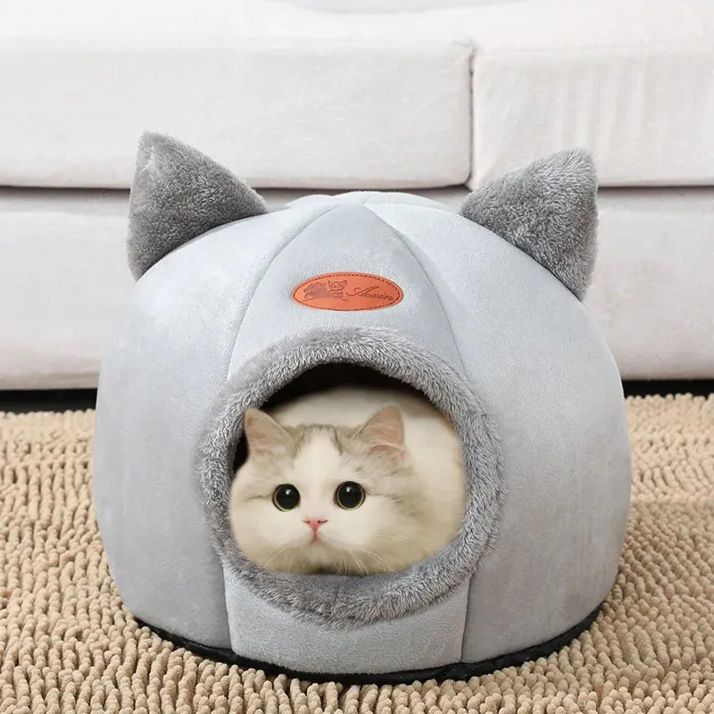 Deep Sleep Comfort Winter Cat Bed | Cozy Cave Nest for Small Dogs & Cats | Indoor Pet Tent House