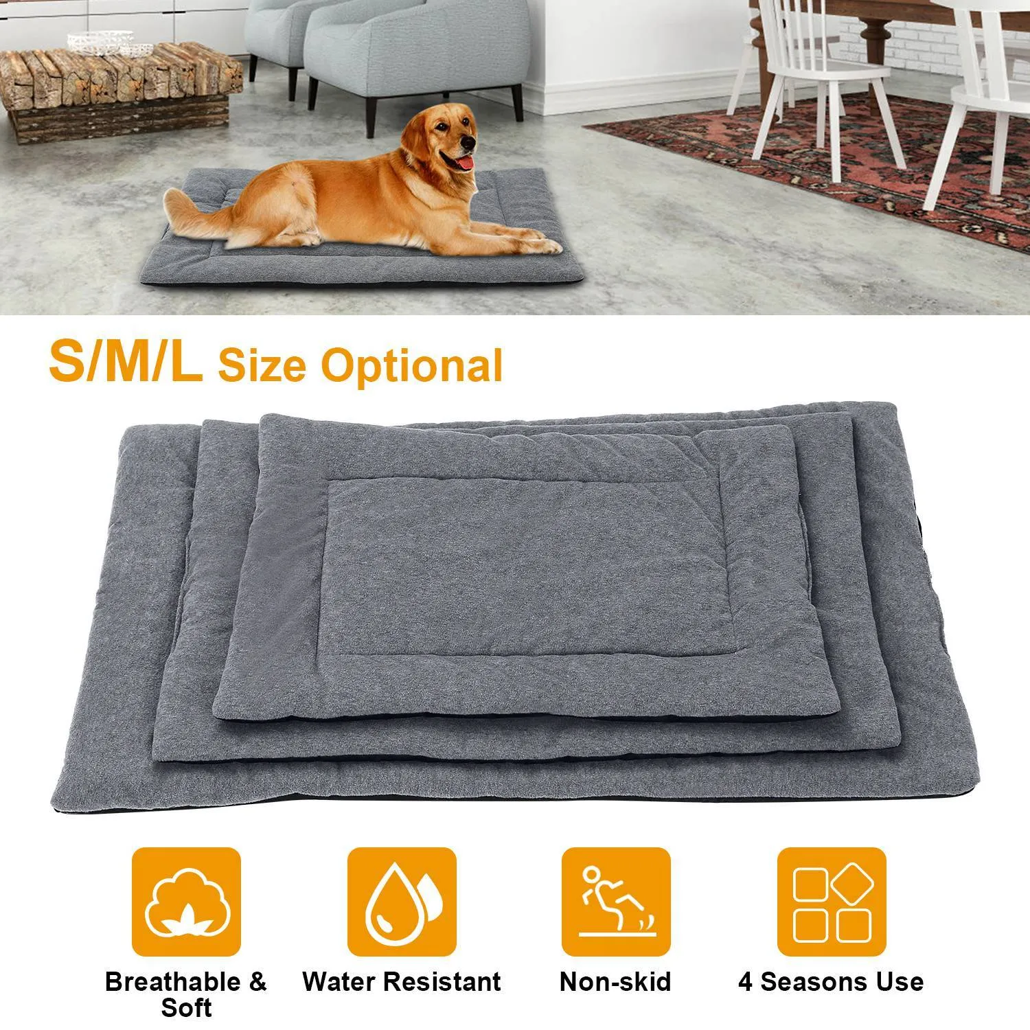 Dog Bed Mat Comfortable Fleece Reversible Pad