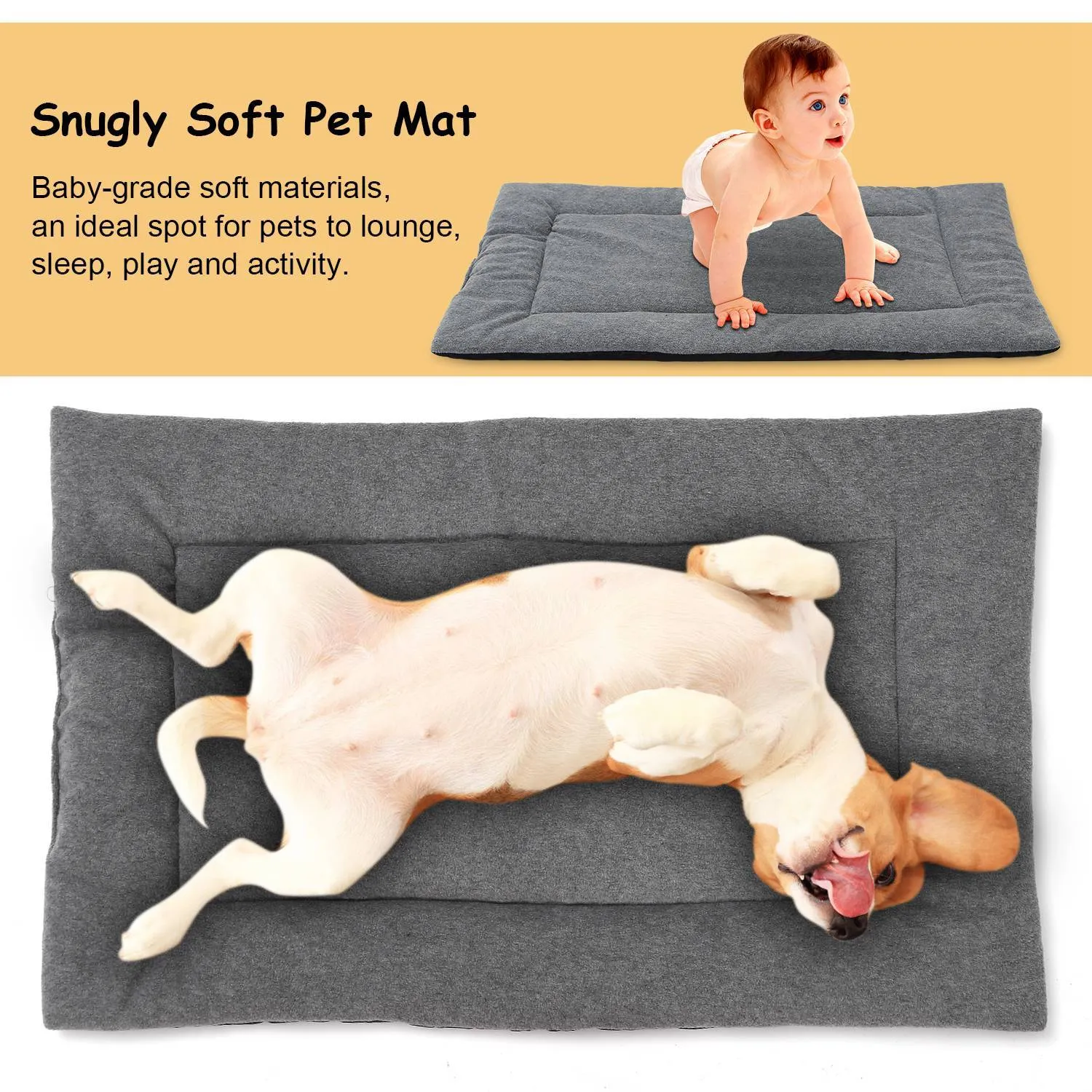 Dog Bed Mat Comfortable Fleece Reversible Pad