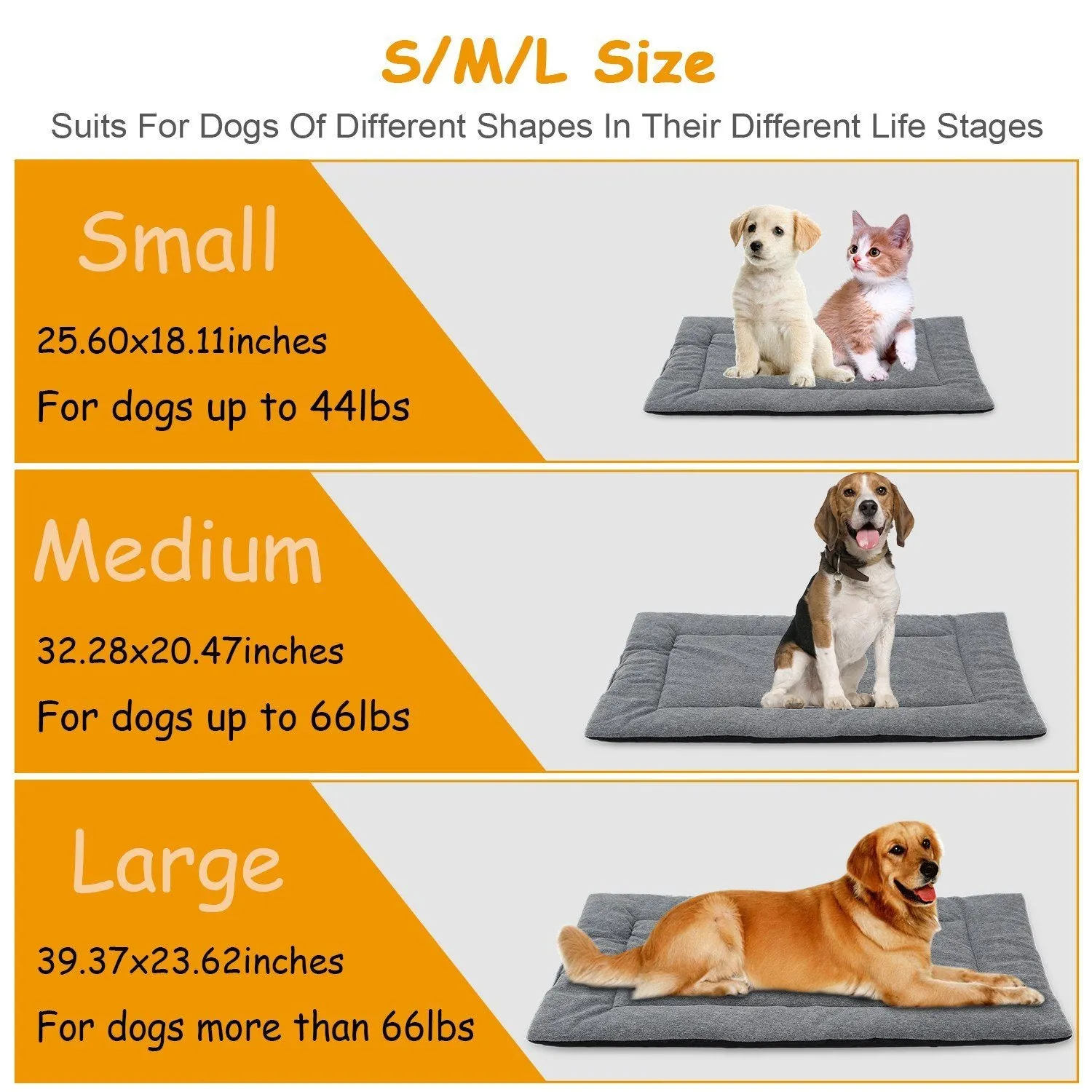 Dog Bed Mat Comfortable Fleece Reversible Pad