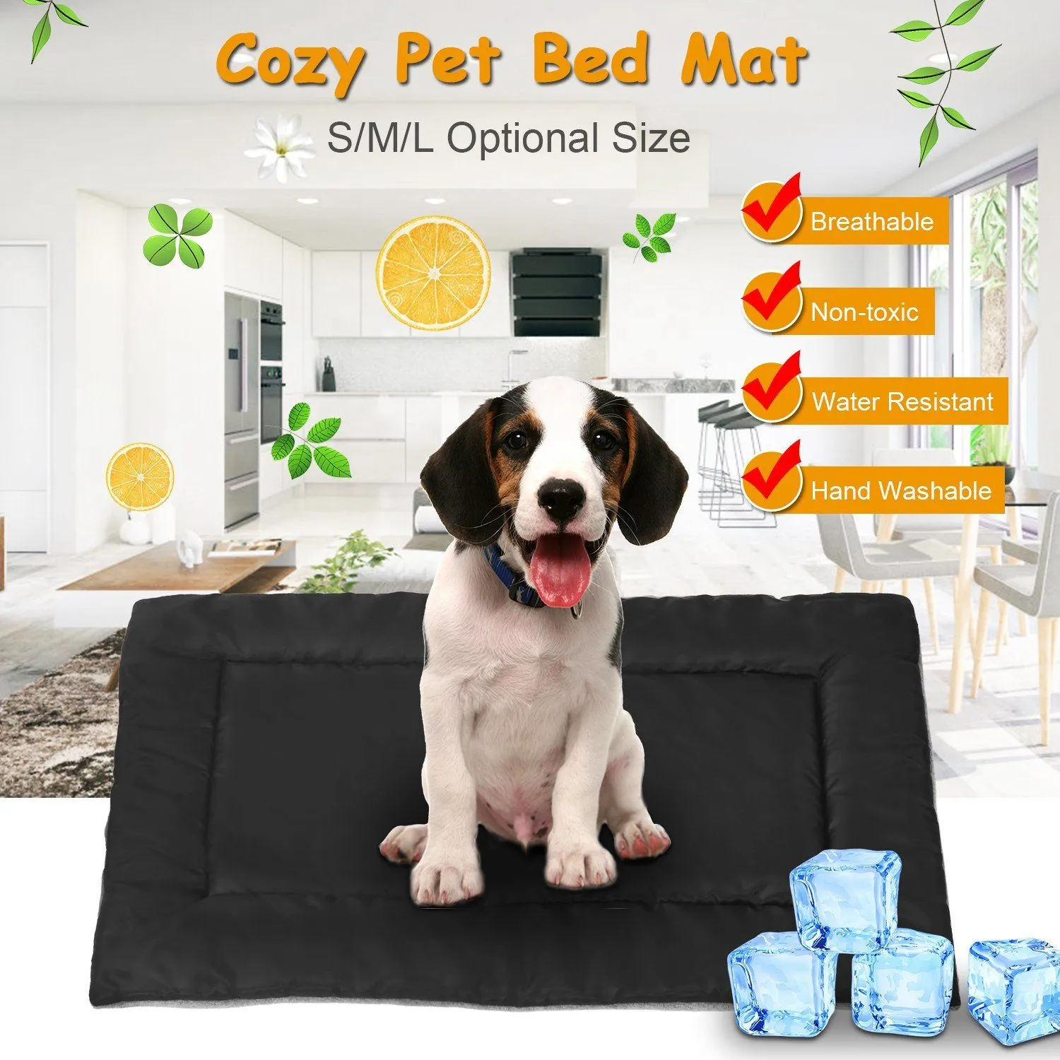 Dog Bed Mat Comfortable Fleece Reversible Pad