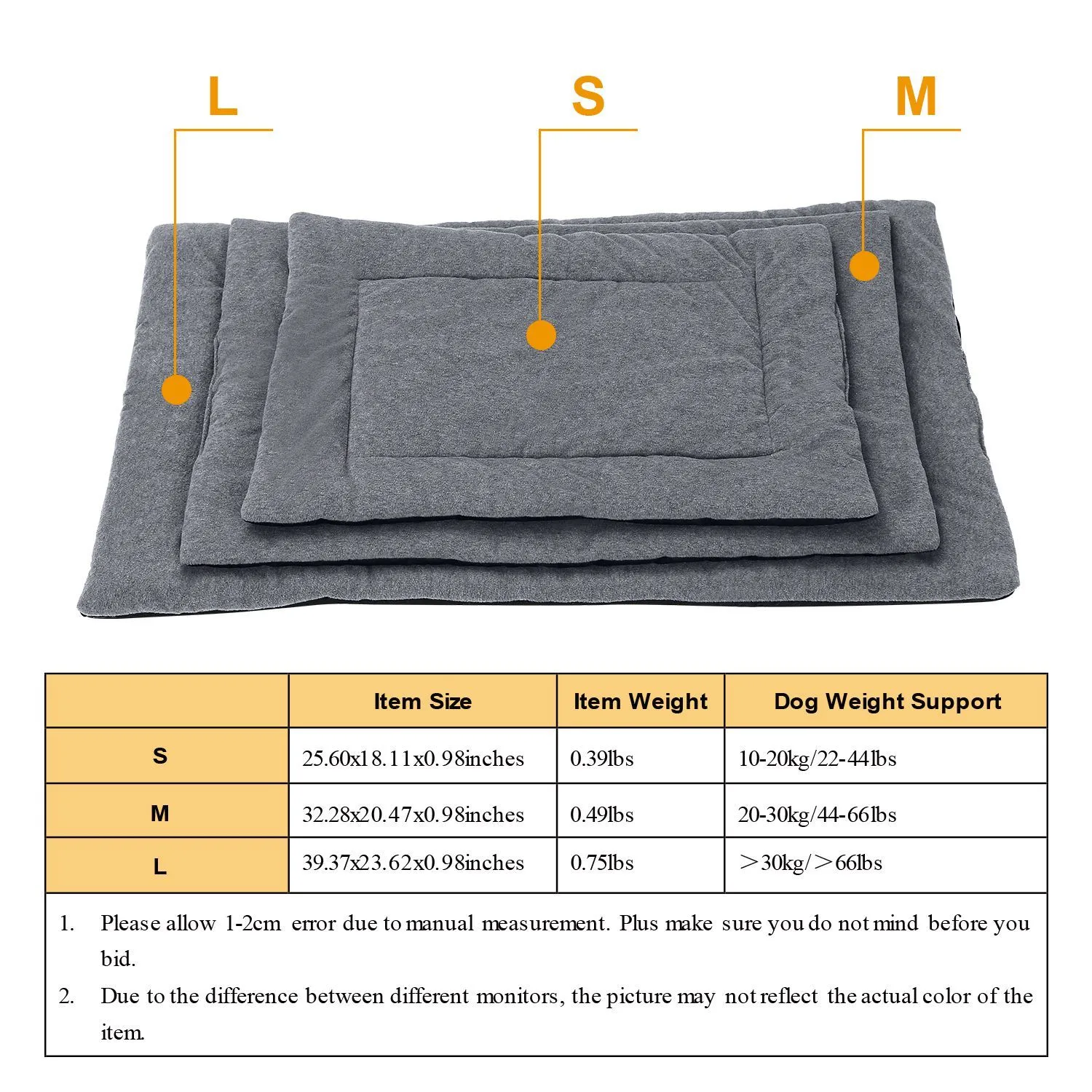 Dog Bed Mat Comfortable Fleece Reversible Pad