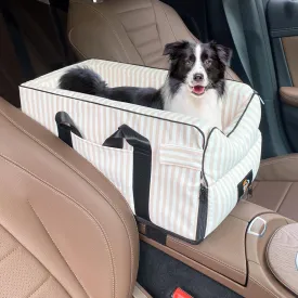 Dog Car Seat for Small Dogs, Center Console Pet Car Seat with Safety Tethers and Storage Pockets, Portable and Comfortable Travel Seat, Suitable for Small Pets Up to 10 Lbs (Pink)