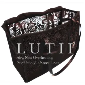 dog carrier, non-overheating, spring/summer lightweight lace pet tote "Black Beauty"