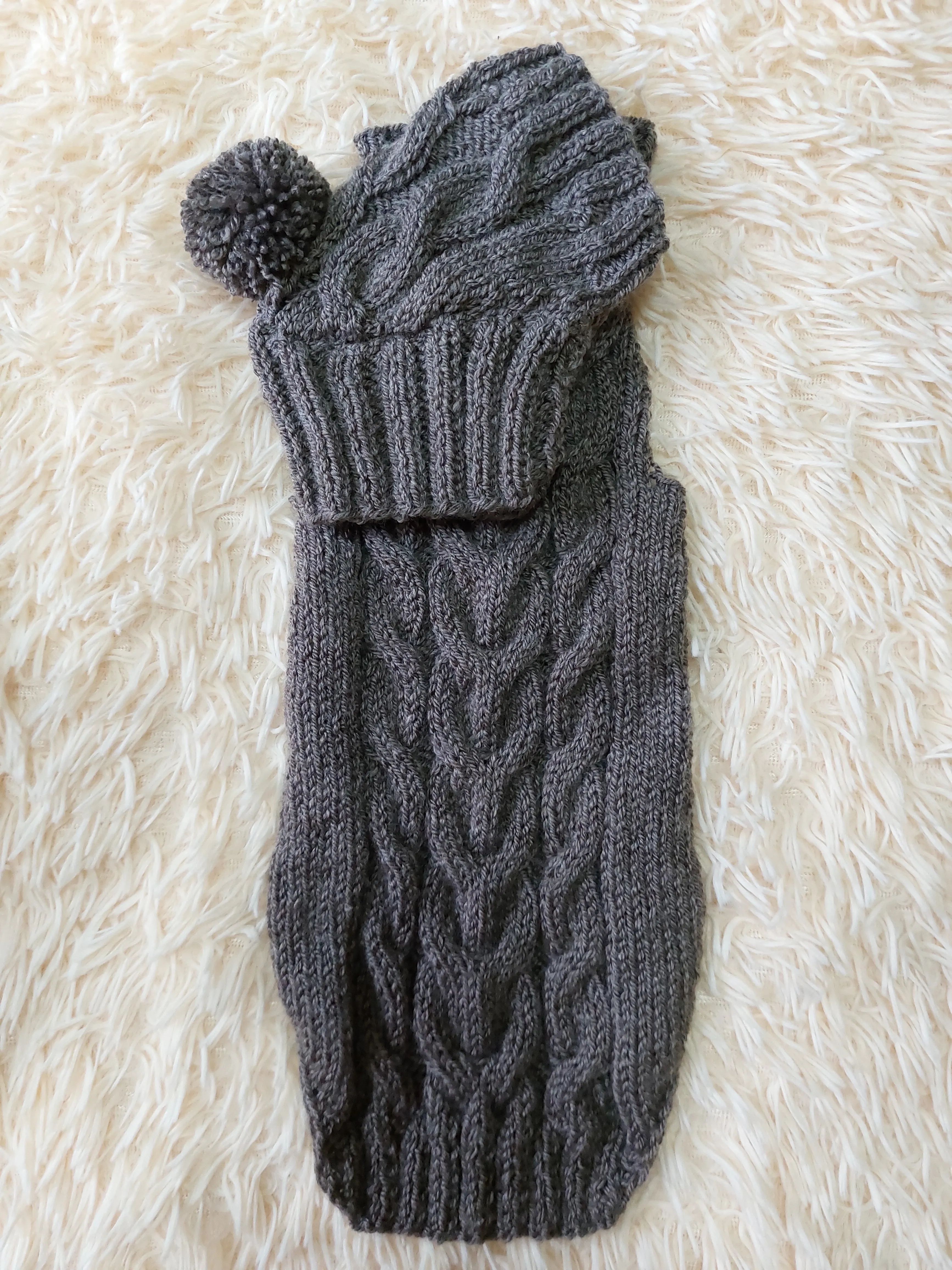 Dog costume sweater and hat, knitted dachshund clothes wool warm jamper and hat, winter pet suit sweater and hat