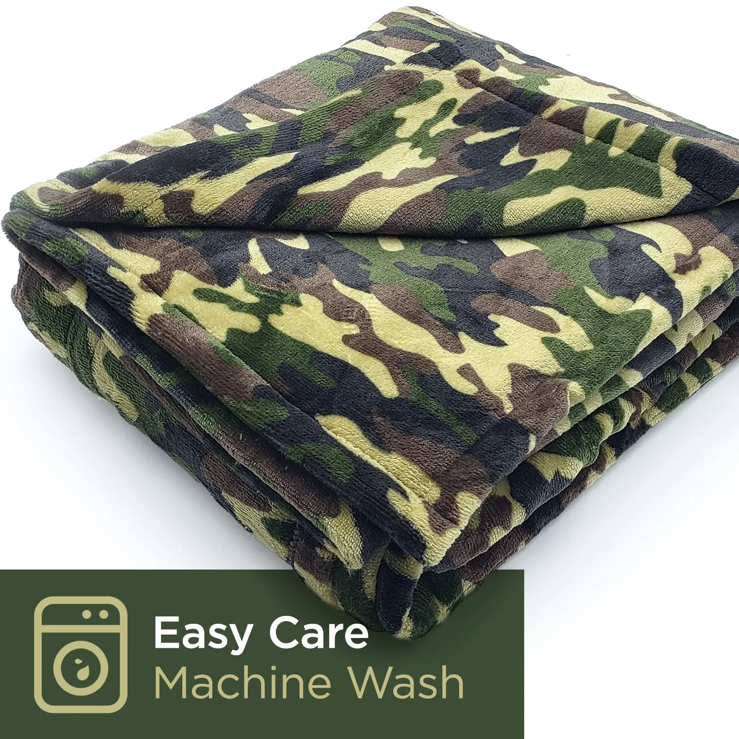 Dr Relief by SUNAID Electric Heated Throw Blanket Fleece with Controller, 4 Hours Auto Shut-Off, Fast Warming, Full-Body Comfort, Luxuriously Soft, Machine Washable, 50" x 60", Micromink for Cozy Couch or Bed (Camo)