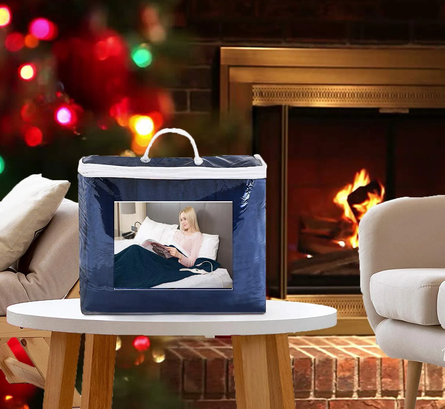 Dr Relief by SUNAID Electric Heated Throw Blanket Fleece with Controller, 4 Hours Auto Shut-Off, Fast Warming, Full-Body Comfort, Luxuriously Soft, Machine Washable, 50" x 60", Micromink for Cozy Couch or Bed (Navy)