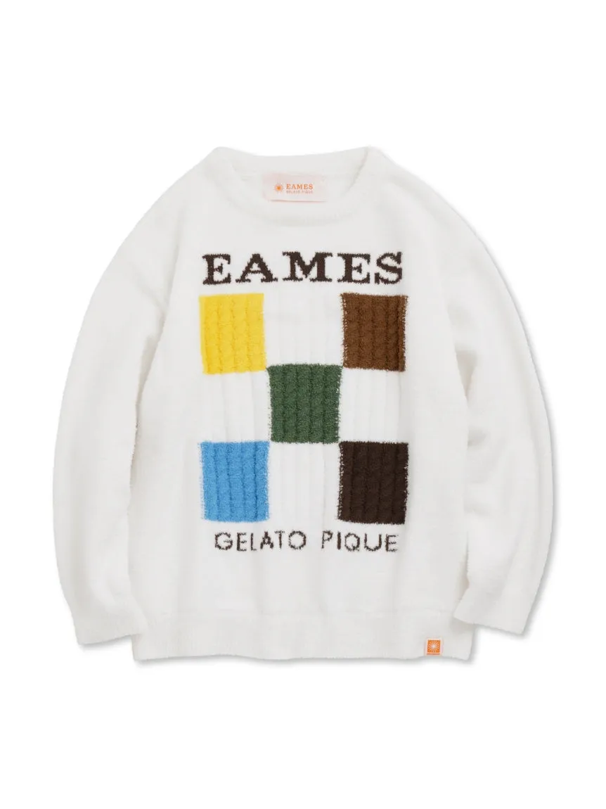 EAMES Air Moco Check-Logo Long Sleeve Pullover Sweater