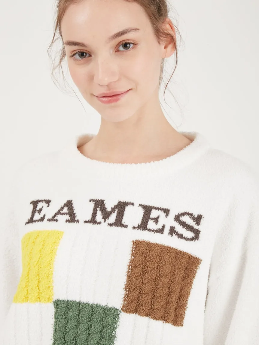 EAMES Air Moco Check-Logo Long Sleeve Pullover Sweater