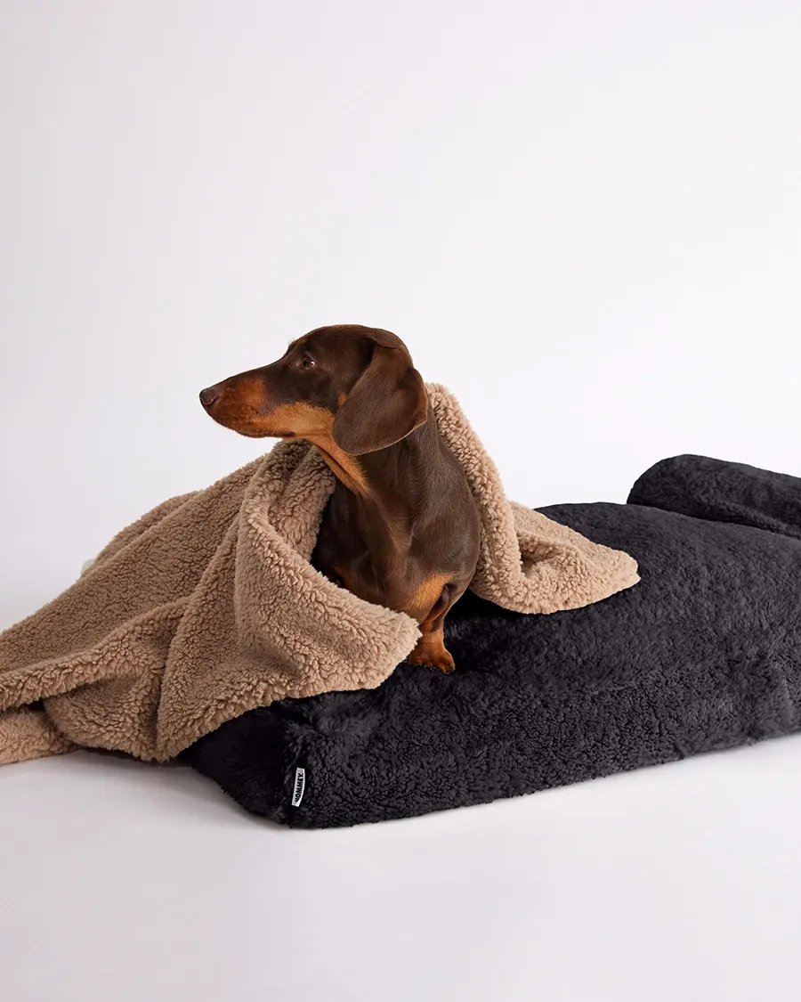 Faux Fur Pet Bed - Charcoal