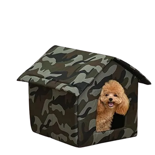 Fluffy's Petslover Luxurious Foldable Tent For Dogs and Cats (Army Print)