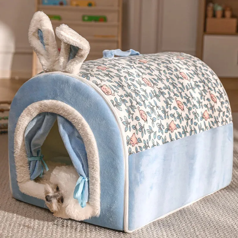 Foldable Dog House Kennel - Soft Pet Sleeping Bed Tent - Four Seasons Cat House - Indoor Dog Cave Sofa - Puppy Nest Basket - Pet Supplies