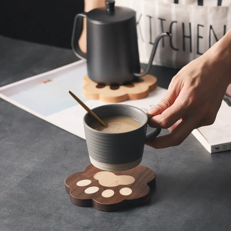Funki Buys | Coasters | Cat Paw Solid Wood Coasters 4 Pcs