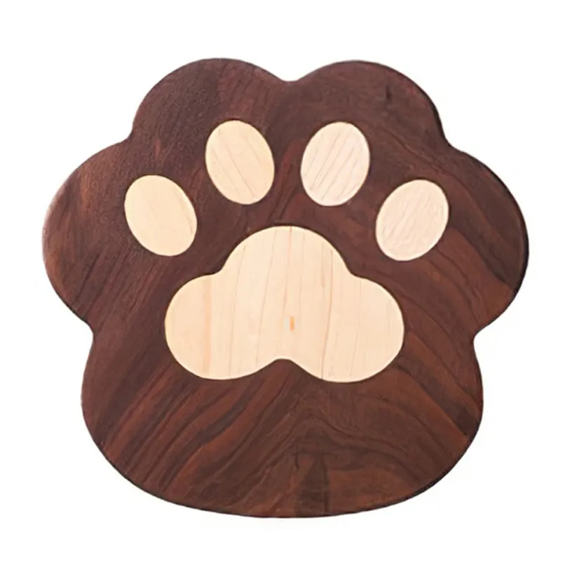 Funki Buys | Coasters | Cat Paw Solid Wood Coasters 4 Pcs
