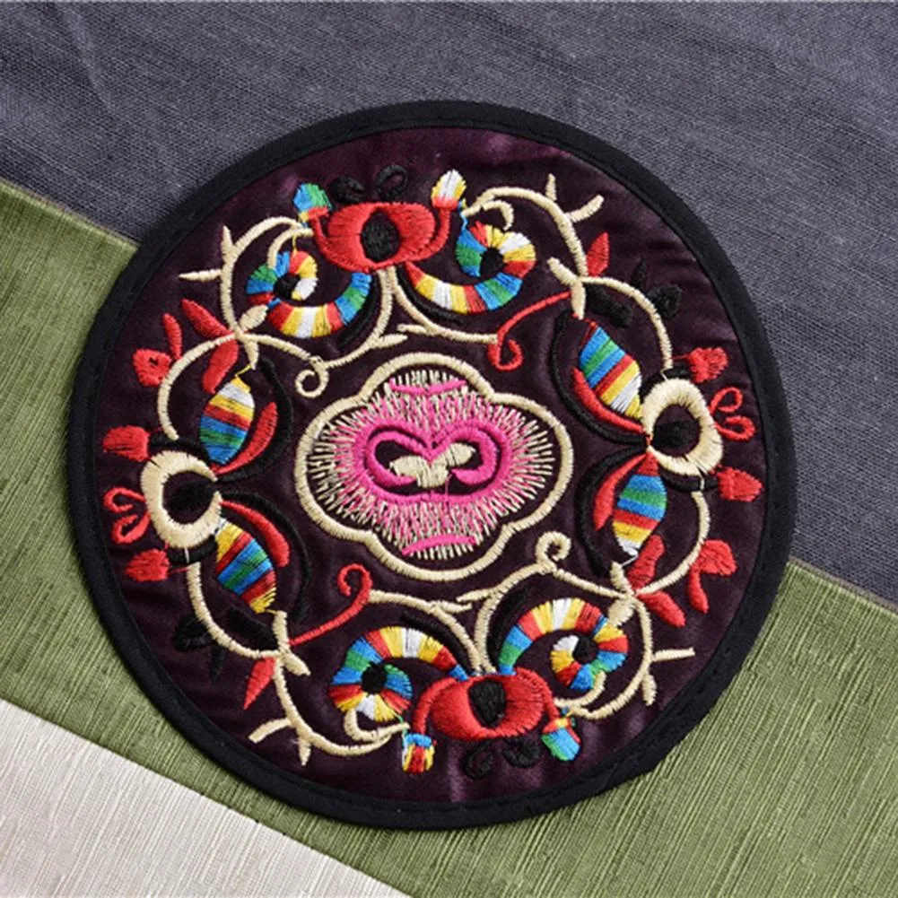 Funki Buys | Coasters | Chinese Floral Embroidered Mats 10 Pcs