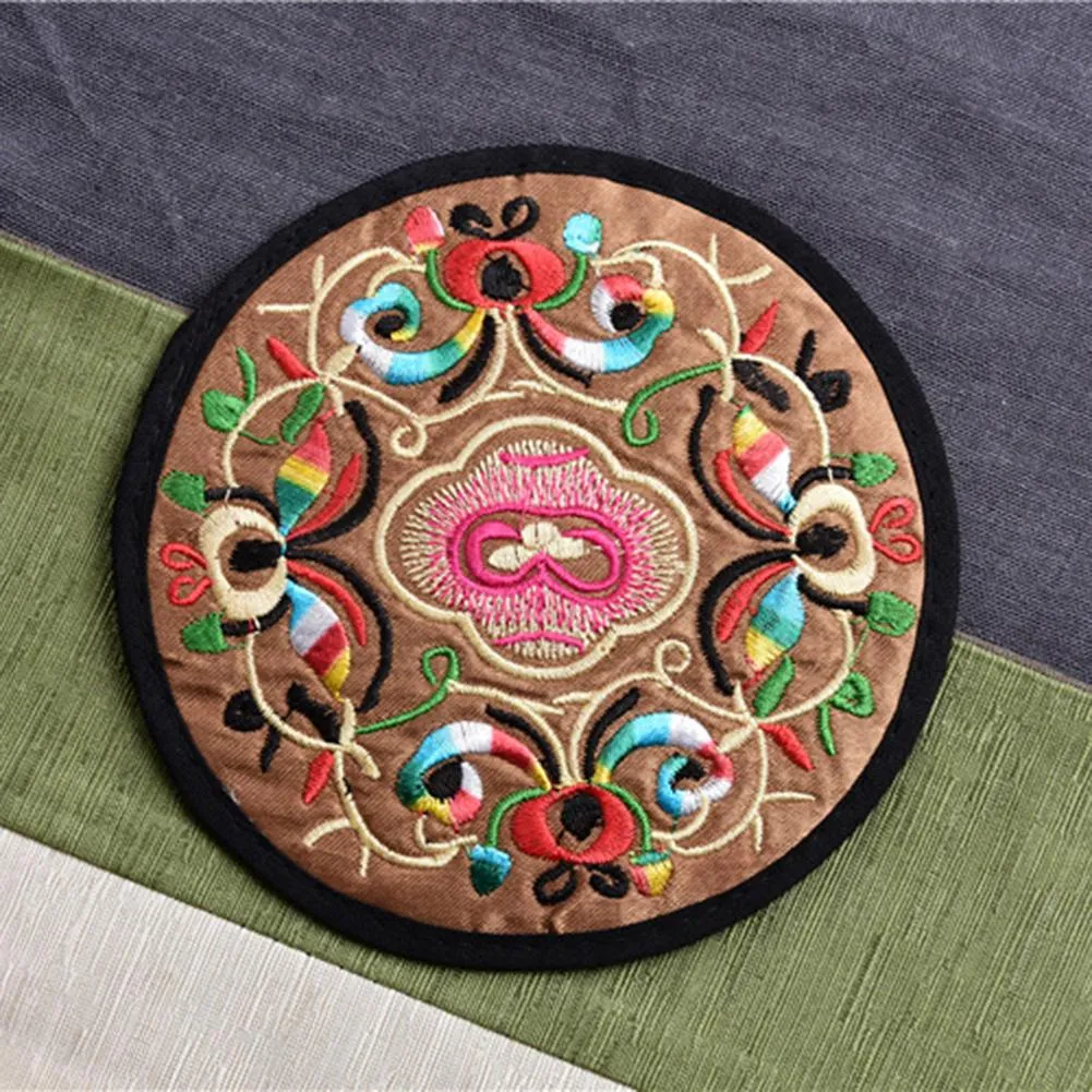 Funki Buys | Coasters | Chinese Floral Embroidered Mats 10 Pcs
