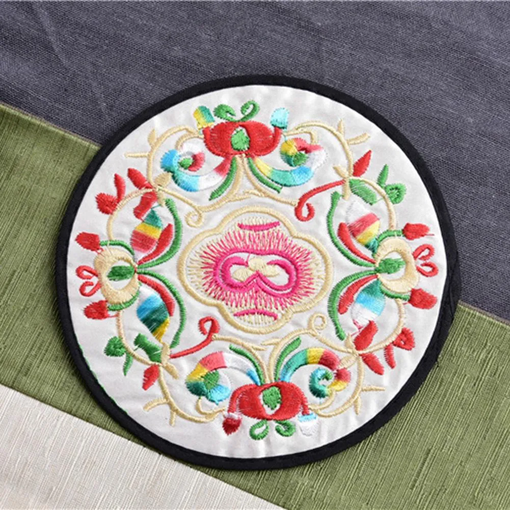 Funki Buys | Coasters | Chinese Floral Embroidered Mats 10 Pcs