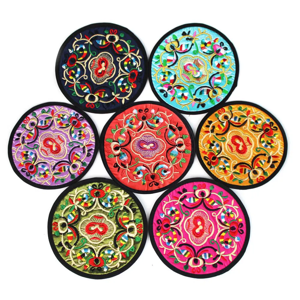 Funki Buys | Coasters | Chinese Floral Embroidered Mats 10 Pcs