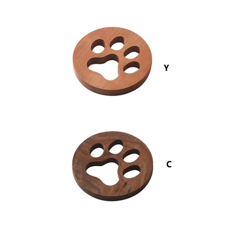 Funki Buys | Coasters | Cut Out Wood Cat Paw Coasters 2 Pcs