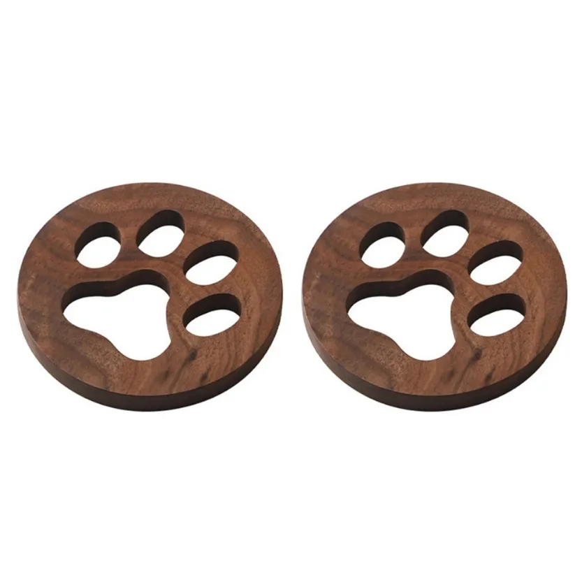 Funki Buys | Coasters | Cut Out Wood Cat Paw Coasters 2 Pcs