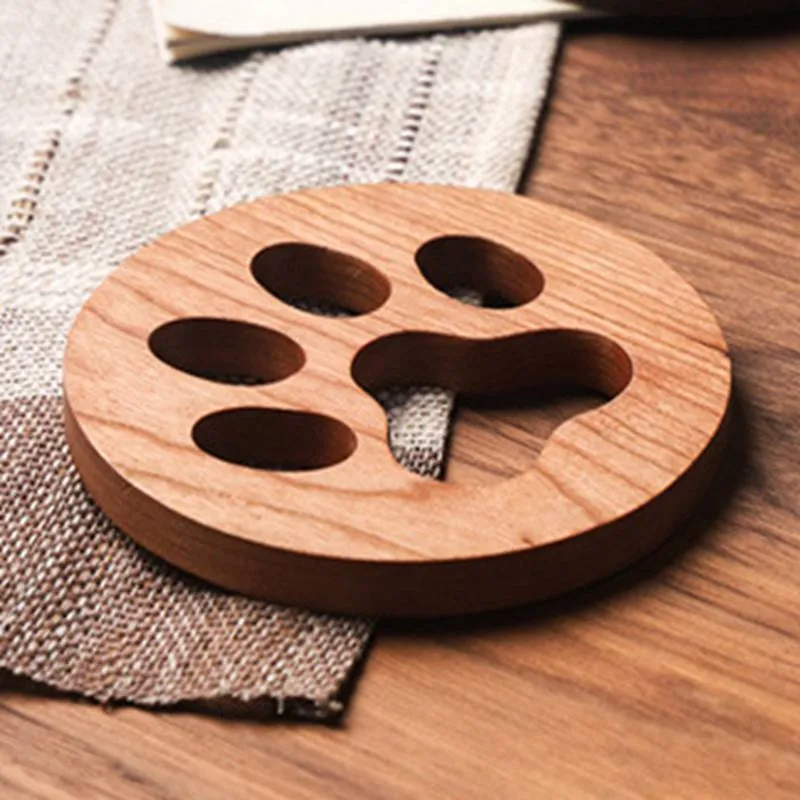 Funki Buys | Coasters | Cut Out Wood Cat Paw Coasters 2 Pcs