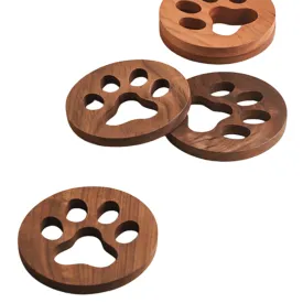 Funki Buys | Coasters | Cut Out Wood Paw Coaster Mats 6 Pcs