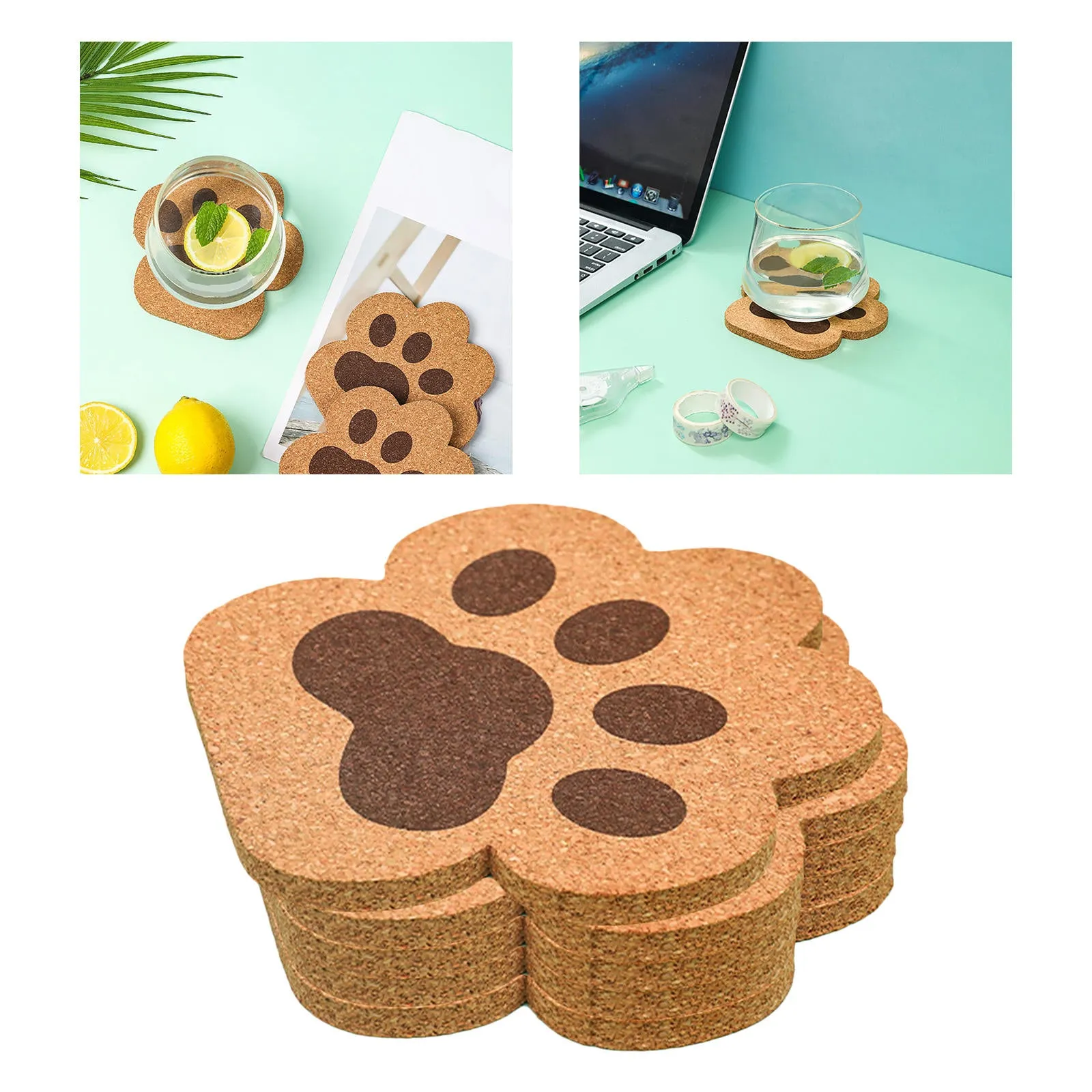 Funki Buys | Coasters | Cute Cat Paw Cork Coasters 5 Pcs