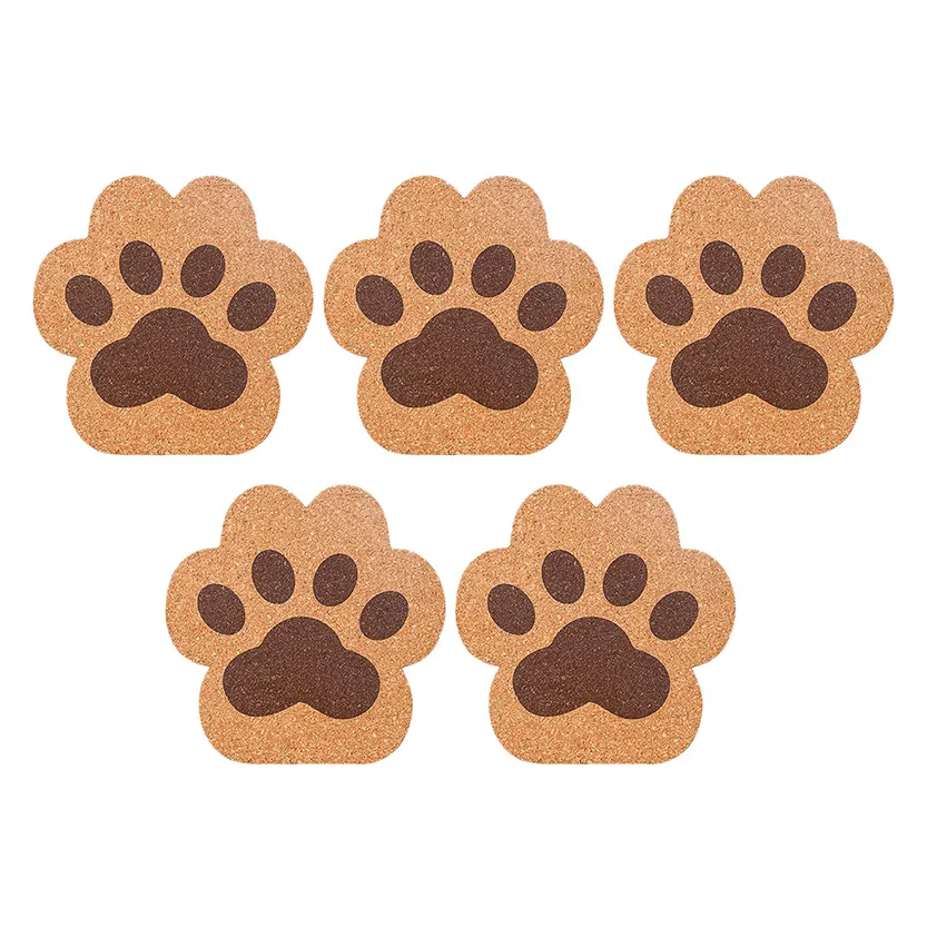 Funki Buys | Coasters | Cute Cat Paw Cork Coasters 5 Pcs