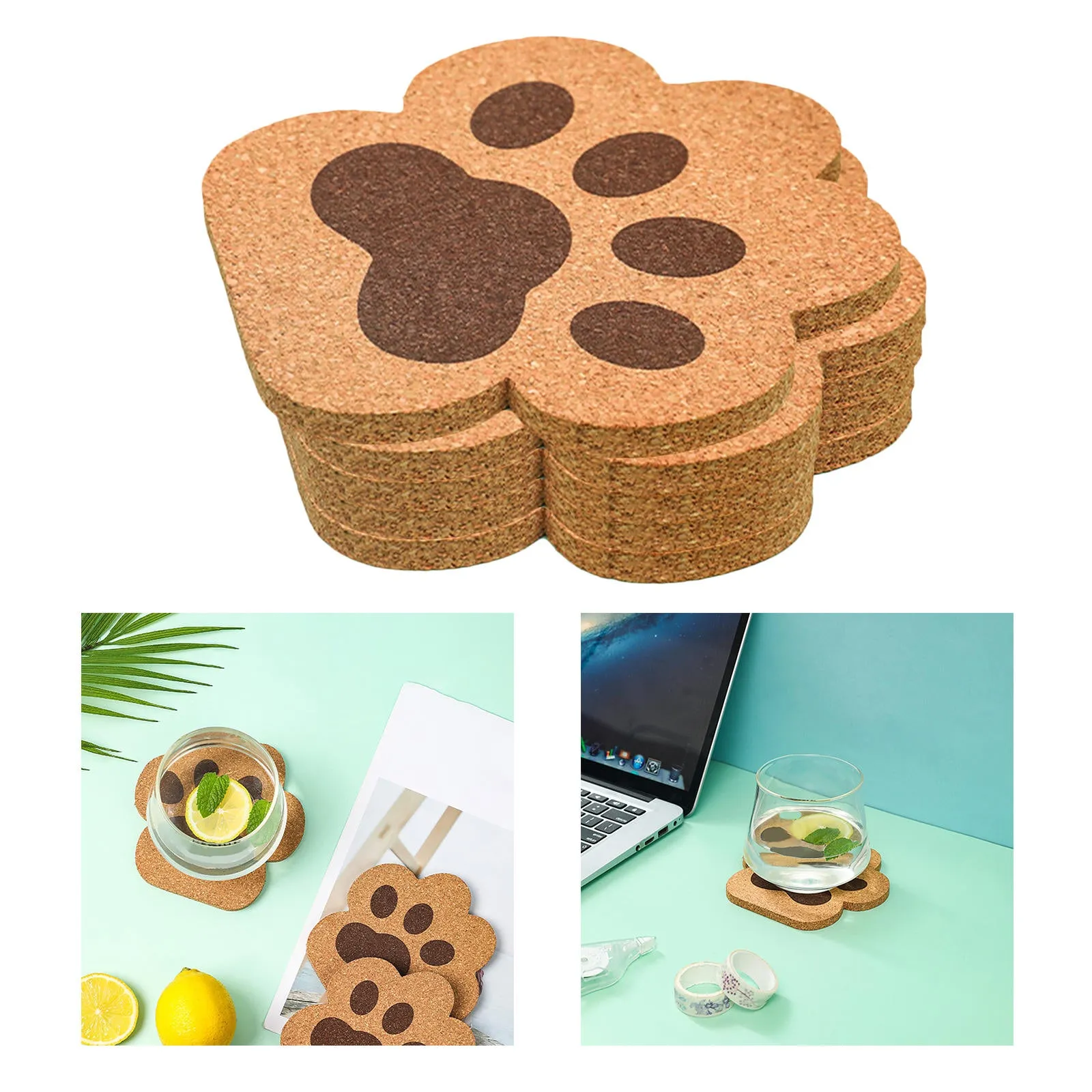 Funki Buys | Coasters | Cute Cat Paw Cork Coasters 5 Pcs
